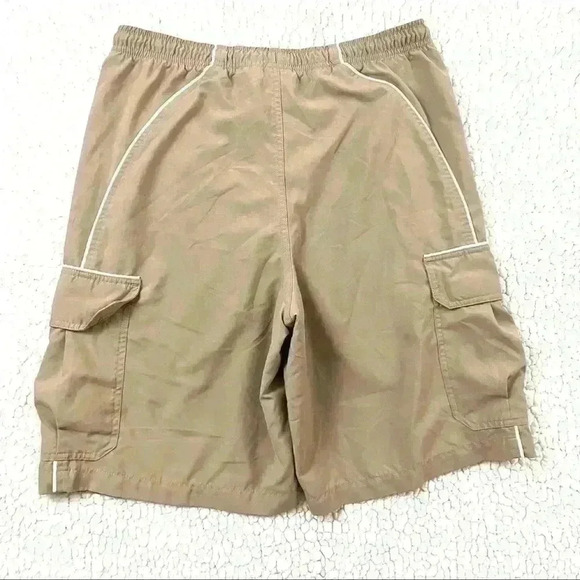 Vintage Nike Retro Beige Elastic Drawstring Waist Cargo Athletic Men Short SizeS - Picture 7 of 13